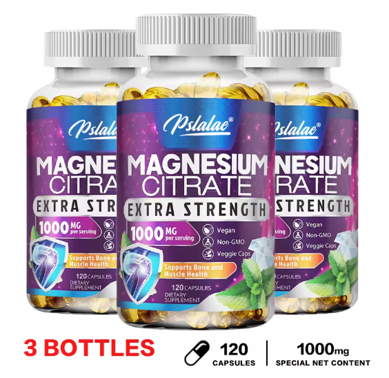 High Absorption Magnesium Citrate Capsules 1000 Mg - for Muscle, Nerve, Bone and Heart Health