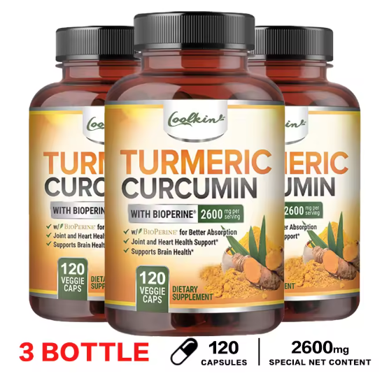 Curcumin Capsules, Natural Joint Support with Black Pepper - Relieve Joint Pain
