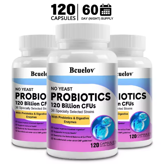 120 Billion Probiotics Contain Prebiotics and Digestive Enzymes To Improve Intestinal Digestion and Support Immune Health