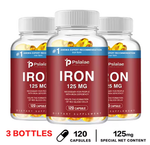 Pslalae Iron Supplement 125 Mg - Promotes Red Blood Cell Formation, Metabolism