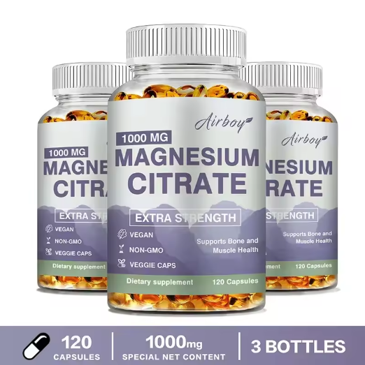 Magnesium Citrate Capsules 1000mg - Dietary Supplement for Muscle, Nerve, Bone and Heart Support - Gluten Free, Non-GMO
