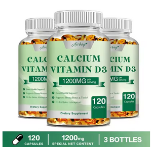Calcium + Vitamin D3 Capsules - Strong Bones and Teeth, Immune Support - Non-GMO, Gluten-free