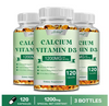 Calcium + Vitamin D3 Capsules - Strong Bones and Teeth, Immune Support - Non-GMO, Gluten-free