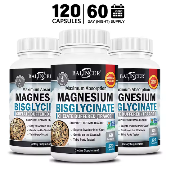 Magnesium Bisglycinate 400 Mg - 120 Vegetarian Capsules - Supports Muscle, Joint and Heart Health