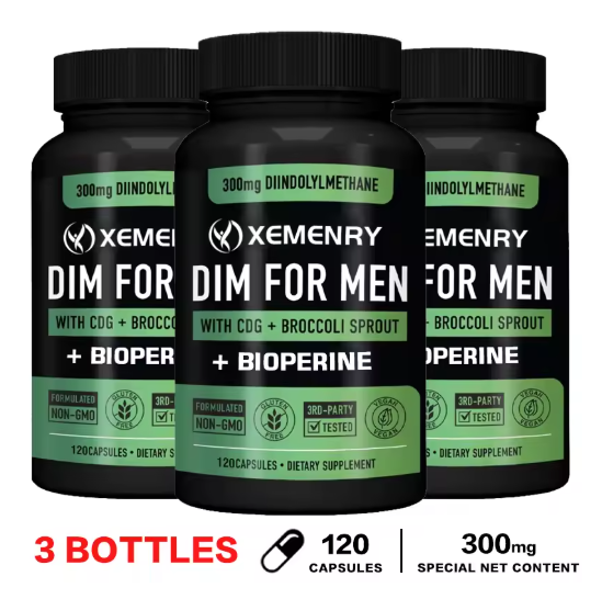 DIM FOR MEN CDG + Broccoli Sprouts + BIOPERINE - Fitness Supplement for Muscle Growth