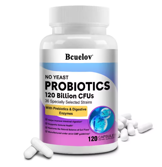 120 Billion Probiotics Contain Prebiotics and Digestive Enzymes To Improve Intestinal Digestion and Support Immune Health
