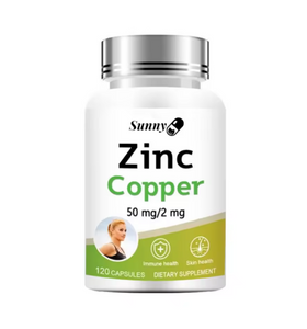 Zinc and Copper Dietary Supplement, 120 Capsules, Mineral and Antioxidant Supplement, Immunity and Mood, Supports Skin Health