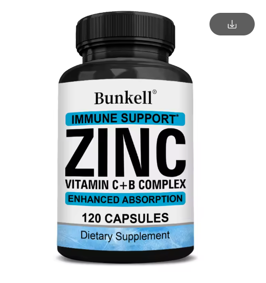 50 Mg Zinc Supplement for Immune Support - Vitamin C & Zinc Supplement - Zinc Supplement for Adults - Supports Eye & Skin Health