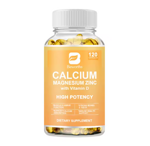 BEWORTHS Calcium Magnesium Zinc Capsule Vitamin D3 Support Immune ,Bone,Teeth, Nervous System & Muscle Health Non-GMO,Vega