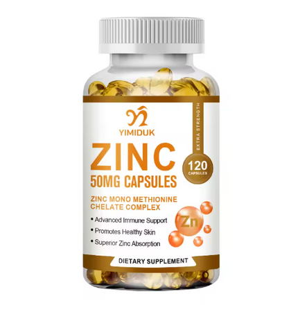 Zinc Capsules Support The Body's Immune Defense, Ultra Absorbable, Non-GMO, Gluten-Free, 120 Vegetarian Capsules