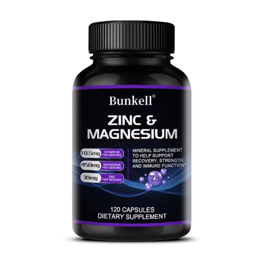 Zinc & Magnesium Supplement - Zinc, Magnesium & Vitamin B6, Black Pepper for High Absorption, Strength Immunity Vegetarian
