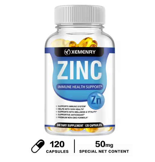 Zinc Capsules Support The Body's Immune Defense 120 Vegan Capsules Non-GMO, Gluten-Free