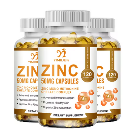 Zinc Capsules Support The Body's Immune Defense, Ultra Absorbable, Non-GMO, Gluten-Free, 120 Vegetarian Capsules