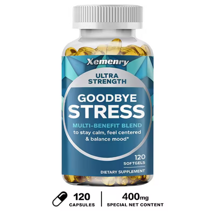 Ultra-Strength Goodbye Stress Softgels with GABA, Ashwagandha, L-Theanine and Lemon Balm for A Stress-relieving Supplement