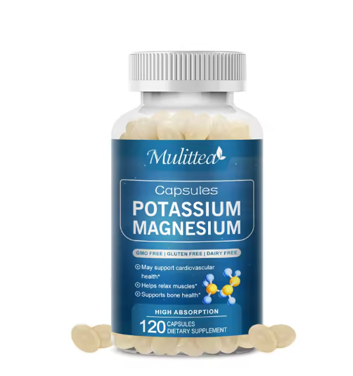 Muliitea Potassium Magnesium Capsule Relieve Twitches Muscle Cramps Regulate Sleep Quality For Adults