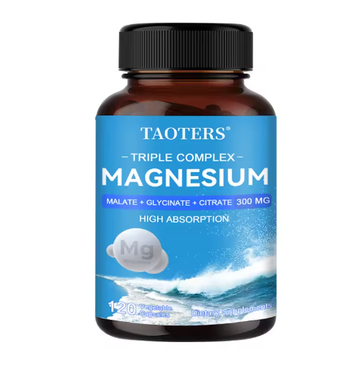 Magnesium Malate + Glycine + Magnesium Citrate 300 Mg - Supports Heart Health and Muscle Function; Improves Energy, Mood