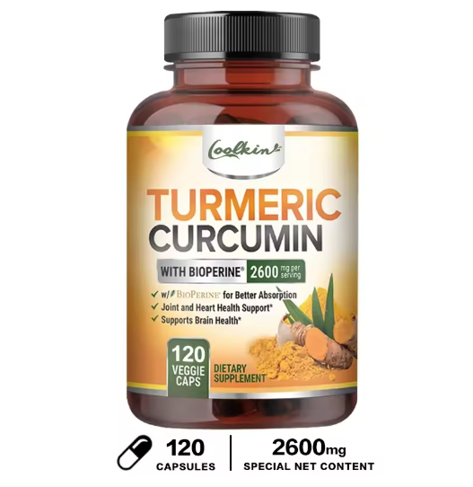 Curcumin Capsules, Natural Joint Support with Black Pepper - Relieve Joint Pain