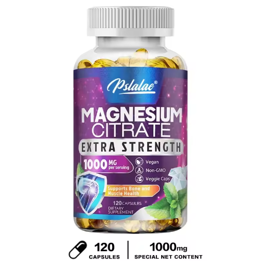 High Absorption Magnesium Citrate Capsules 1000 Mg - for Muscle, Nerve, Bone and Heart Health