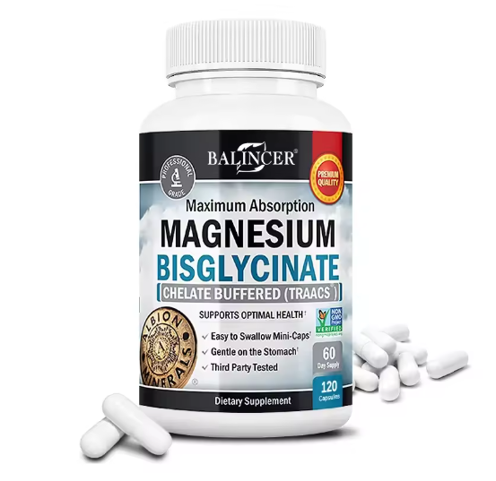Magnesium Bisglycinate 400 Mg - 120 Vegetarian Capsules - Supports Muscle, Joint and Heart Health