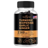 Turmeric 2360 Mg with Garlic Curcumin Black Pepper for Better Absorption, Joint Flexibility, Digestion, 120 Veggie Capsules