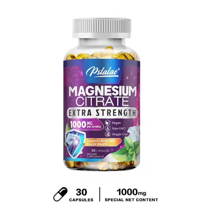 High Absorption Magnesium Citrate Capsules 1000 Mg - for Muscle, Nerve, Bone and Heart Health