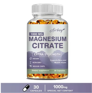 Magnesium Citrate Capsules 1000mg - Dietary Supplement for Muscle, Nerve, Bone and Heart Support - Gluten Free, Non-GMO