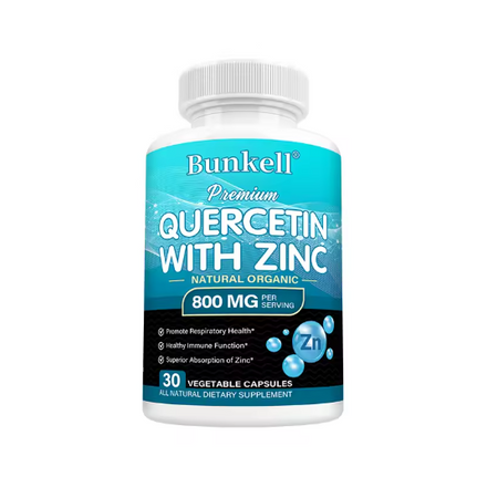 Quercetin Zinc 120 Veggie Capsules - Zinc Supplement for Antioxidant Respiratory Health Immune Support for Men and Women