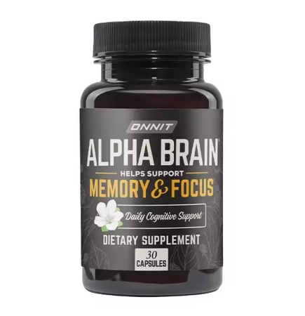 ONNIT Alpha Brain Premium Nootropics, 30 Capsules for Men & Women - Focus, Brain Development & Memory Support