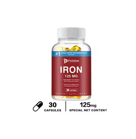 Pslalae Iron Supplement 125 Mg - Promotes Red Blood Cell Formation, Metabolism