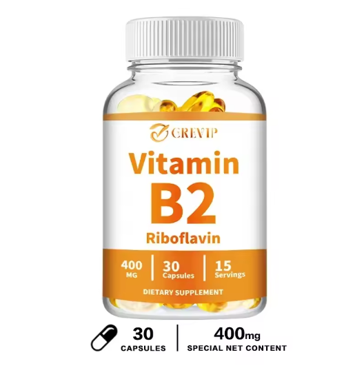 Vitamin B2 Capsules 400mg - Energy, Skin, Nervous System Support - Gluten-Free, Non-GMO