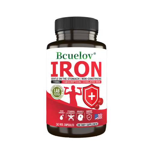 Bcuelov Iron Supplement 15 Mg Chelated Fast Absorption Gentle Non-Constipating - Anemia