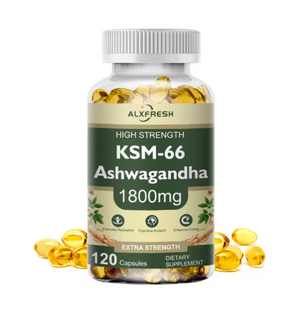 KSM-66 Organic Ashwagandha Capsules with Zinc | Non-GMO, Vegan | Premium Formula Health Supplement