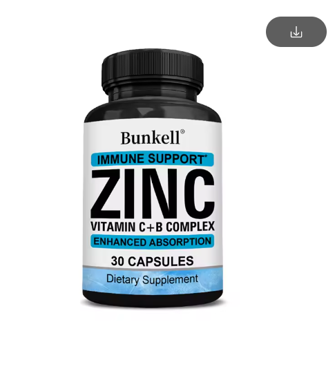 50 Mg Zinc Supplement for Immune Support - Vitamin C & Zinc Supplement - Zinc Supplement for Adults - Supports Eye & Skin Health