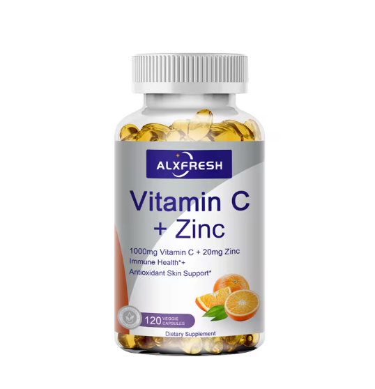 Alxfresh Vitamin C with Zinc for Hair Skin Nails and Brain Heart Health Supports Cellular Level Defense Immune System Booster
