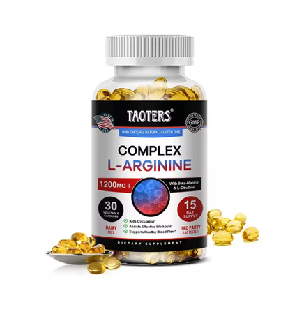 L-Arginine Nitric Oxide Supplement Helps Build Muscle and Supports Blood Flow, Circulation, Nutrient Delivery and Pumping
