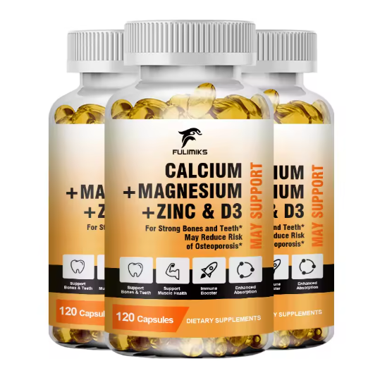 Calcium Magnesium Zinc + D3 Vitamin Nutritional Supplement - Supports Bone Density & Muscle Health - Immune Support