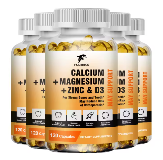 Calcium Magnesium Zinc + D3 Vitamin Nutritional Supplement - Supports Bone Density & Muscle Health - Immune Support