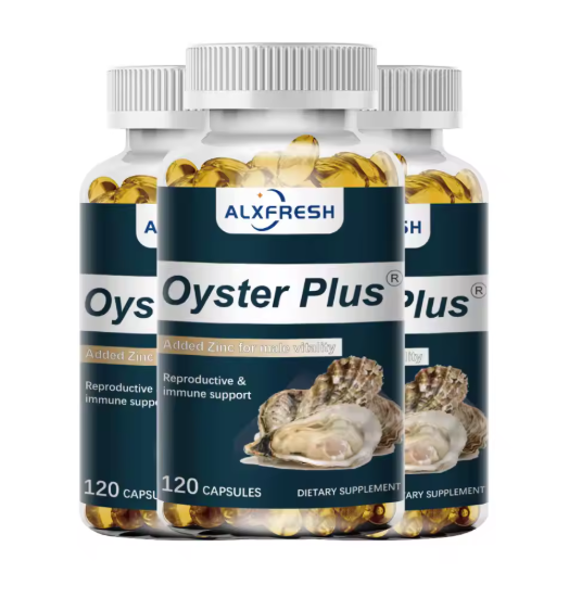 Alxfresh Oyster Plus Zinc for Natural Energy, Immune, Nerve System Supports Nutrients Supplement Highly Concentrated Capsules