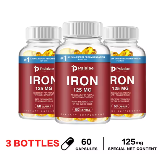 Pslalae Iron Supplement 125 Mg - Promotes Red Blood Cell Formation, Metabolism