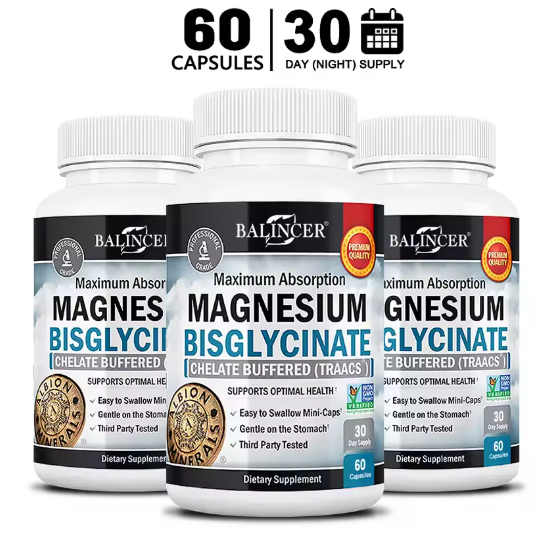 Magnesium Bisglycinate 400 Mg - 120 Vegetarian Capsules - Supports Muscle, Joint and Heart Health