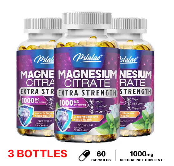 High Absorption Magnesium Citrate Capsules 1000 Mg - for Muscle, Nerve, Bone and Heart Health