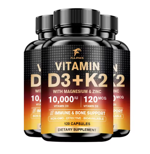 Vitamin D3 K2 - Vitamin D3 10000 iu & K2 as MK-7 120 mcg - with Magnesium, Zinc, Immune & Mood Support, for Bone & Teeth Health