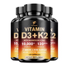 Vitamin D3 K2 - Vitamin D3 10000 iu & K2 as MK-7 120 mcg - with Magnesium, Zinc, Immune & Mood Support, for Bone & Teeth Health
