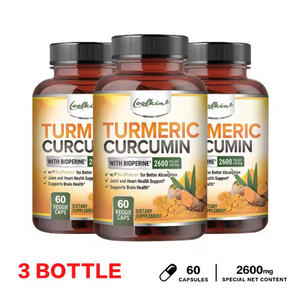 Curcumin Capsules, Natural Joint Support with Black Pepper - Relieve Joint Pain