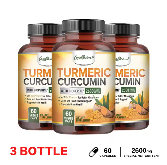Curcumin Capsules, Natural Joint Support with Black Pepper - Relieve Joint Pain