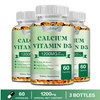 Calcium + Vitamin D3 Capsules - Strong Bones and Teeth, Immune Support - Non-GMO, Gluten-free