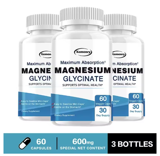 Magnesium Glycinate - Improve Cardiovascular Health, Reduce Stress, and Promote Healthy Sleep, Muscle Growth