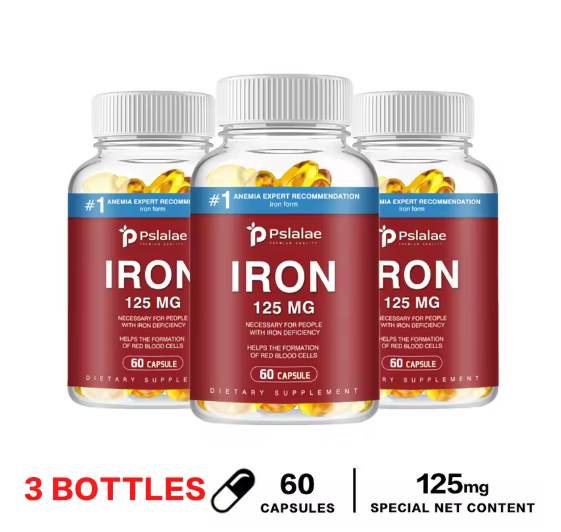 Pslalae Iron Supplement 125 Mg - Promotes Red Blood Cell Formation, Metabolism