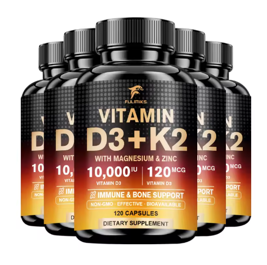 Vitamin D3 K2 - Vitamin D3 10000 iu & K2 as MK-7 120 mcg - with Magnesium, Zinc, Immune & Mood Support, for Bone & Teeth Health