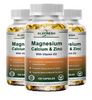 Alxfresh Calcium Magnesium Zinc & Vitamin D3 Capsules for Immune System, Bone, Nervous System Health Support | Non-GMO, Vegan